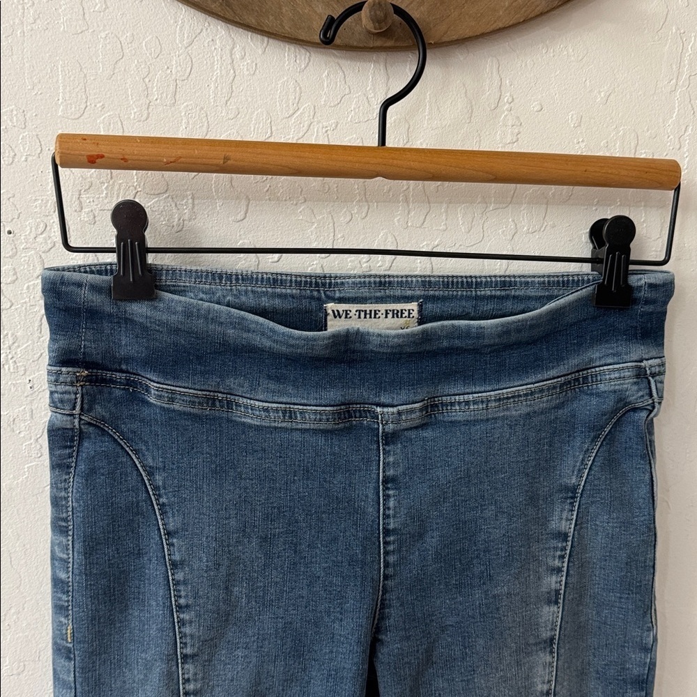 We The Free Double Dutch Split Skinny Jeans Blue Stretch Pull On Size XS - Picture 6 of 8